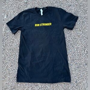 RUN STRONGER T-Shirt Mens Small Black Yellow Running Bella+Canvas Strength App
